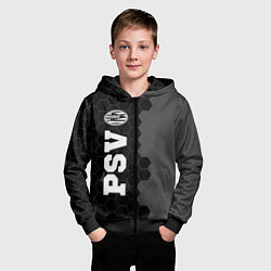 Толстовка на молнии детская PSV sport на темном фоне по-вертикали, цвет: 3D-черный — фото 2
