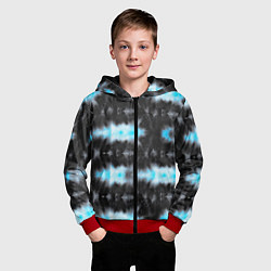 Толстовка на молнии детская Сине чёрный тайдай, цвет: 3D-красный — фото 2