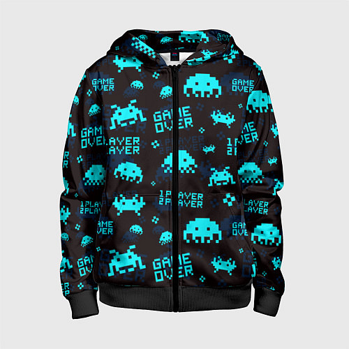 Детская толстовка на молнии Game over 1 player 2 player / 3D-Черный – фото 1