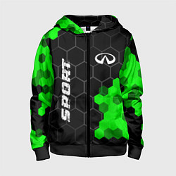 Детская толстовка на молнии Infiniti green sport hexagon