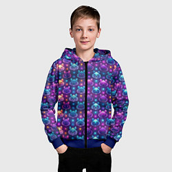 Толстовка на молнии детская Фурри мордочки лисица, цвет: 3D-синий — фото 2