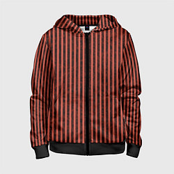 Детская толстовка на молнии Тёмный коралловый полосы