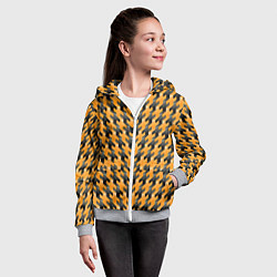 Толстовка на молнии детская Чёрно-жёлтый паттерн, цвет: 3D-меланж — фото 2