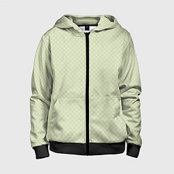 Толстовка на молнии детская Светлый оливковый паттерн сеточка, цвет: 3D-черный