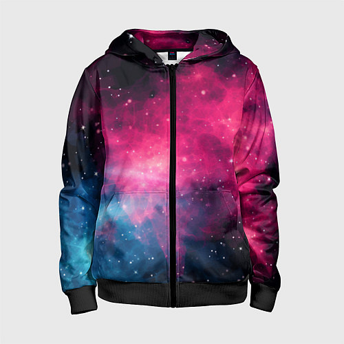 Детская толстовка на молнии Абстрактный космос фантастика / 3D-Черный – фото 1