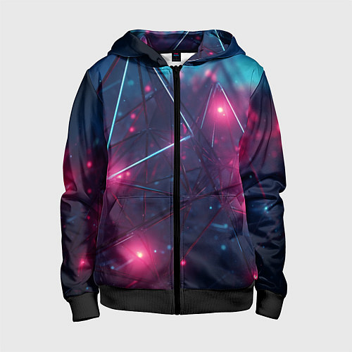 Детская толстовка на молнии Конструкция с ярким свечением / 3D-Черный – фото 1