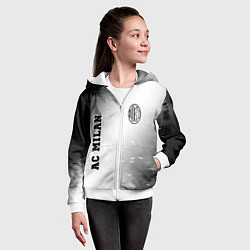 Толстовка на молнии детская AC Milan sport на светлом фоне вертикально, цвет: 3D-белый — фото 2