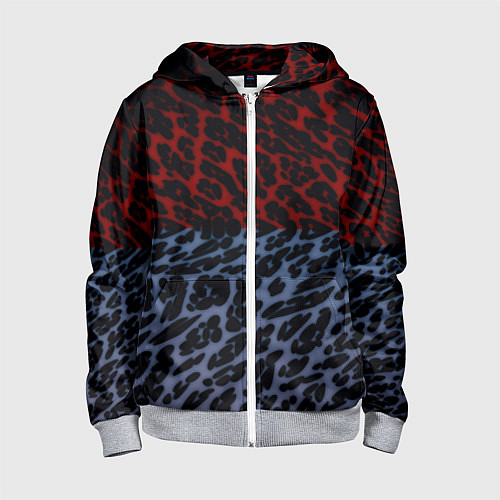 Детская толстовка на молнии Леопардовый стиль текстура / 3D-Меланж – фото 1