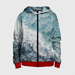 Детская толстовка на молнии Морская бирюзовая волна