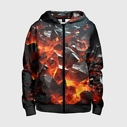 Детская толстовка на молнии Взрыв камней в красном неоне