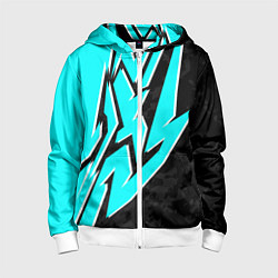 Толстовка на молнии детская Mint graffiti, цвет: 3D-белый