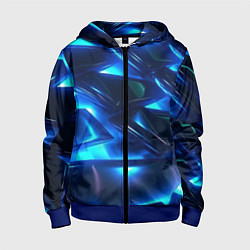 Детская толстовка на молнии Синие абстрактные неоновые плиты