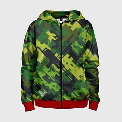 Толстовка на молнии детская Camouflage - pattern ai art, цвет: 3D-красный