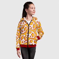 Толстовка на молнии детская Pattern peace, цвет: 3D-красный — фото 2