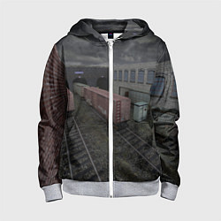 Толстовка на молнии детская Counter Strike 1 6 de train, цвет: 3D-меланж