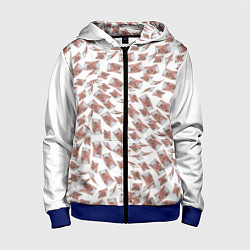 Толстовка на молнии детская Деньги рубли, цвет: 3D-синий