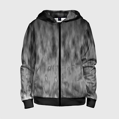 Детская толстовка на молнии Серое пламя / 3D-Черный – фото 1
