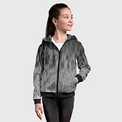 Толстовка на молнии детская Серое пламя, цвет: 3D-черный — фото 2