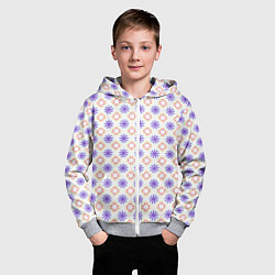 Толстовка на молнии детская Красивый узор цветочки, цвет: 3D-меланж — фото 2