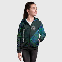 Толстовка на молнии детская Sporting glitch blue, цвет: 3D-черный — фото 2