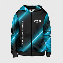 Детская толстовка на молнии Counter-Strike 2 неоновые лампы