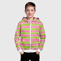 Толстовка на молнии детская Summer pattern, цвет: 3D-белый — фото 2
