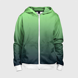 Детская толстовка на молнии Градиент зелёный в синий