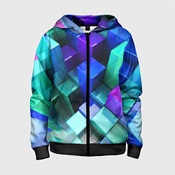 Детская толстовка на молнии Неоновые кубы текстура