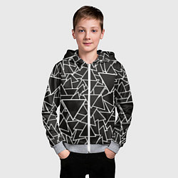 Толстовка на молнии детская Черный треугольник, цвет: 3D-меланж — фото 2