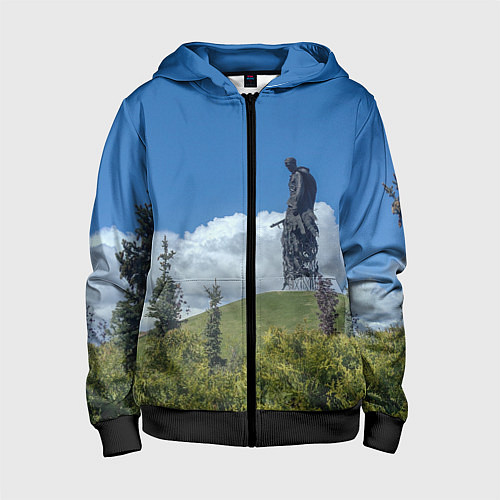 Детская толстовка на молнии Мемориал Советскому Солдату во Ржеве / 3D-Черный – фото 1