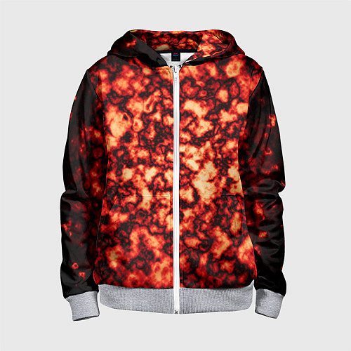 Детская толстовка на молнии Узор огня / 3D-Меланж – фото 1