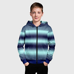 Толстовка на молнии детская Полосы градиент, цвет: 3D-синий — фото 2