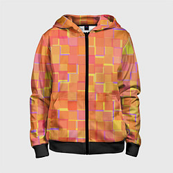 Детская толстовка на молнии Россыпь оранжевых квадратов