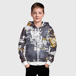 Толстовка на молнии детская Газетная страничка, цвет: 3D-белый — фото 2