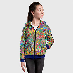 Толстовка на молнии детская Абстрактные пятна, цвет: 3D-синий — фото 2