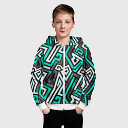 Толстовка на молнии детская Разноцветный лабиринт, цвет: 3D-белый — фото 2