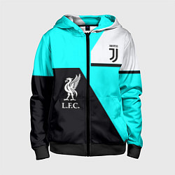 Толстовка на молнии детская Juventus x Liverpool geometry, цвет: 3D-черный