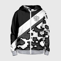 Детская толстовка на молнии Россия камуфляж текстура