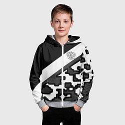 Толстовка на молнии детская Россия камуфляж текстура, цвет: 3D-меланж — фото 2