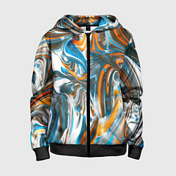 Детская толстовка на молнии Иллюзия смешанных абстрактных красок