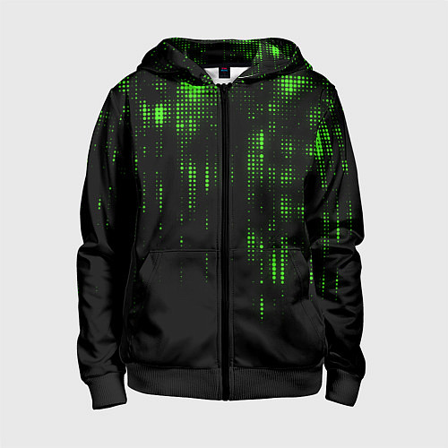 Детская толстовка на молнии Геометрический эффект матрицы / 3D-Черный – фото 1