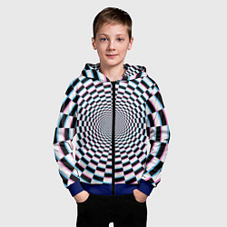 Толстовка на молнии детская Оптическая иллюзия с погружением, цвет: 3D-синий — фото 2