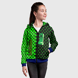 Толстовка на молнии детская Minecraft creeper pattern, цвет: 3D-синий — фото 2