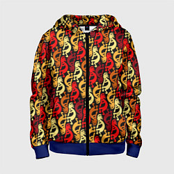 Детская толстовка на молнии Кокопелли - паттерн