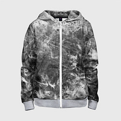 Детская толстовка на молнии Абстракция - серый дым