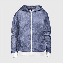 Толстовка на молнии детская Абстракция - синий лёд, цвет: 3D-белый