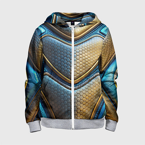 Детская толстовка на молнии Объемный футуристический текстурный костюм из кожи / 3D-Меланж – фото 1