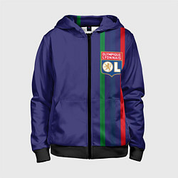 Толстовка на молнии детская Olympique lyonnais, цвет: 3D-черный