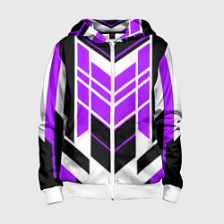 Детская толстовка на молнии Purple and black stripes on a white background