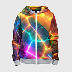 Детская толстовка на молнии Яркий градиент в разломленных плитах с желтым свет